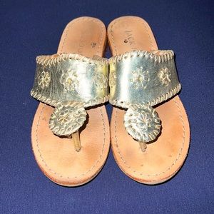 Girls JACKS FLAT Platinum Size 1